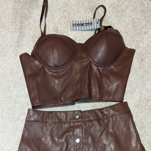 Haute Monde Dresses & Skirts - 2- Piece Faux Leather Outfit